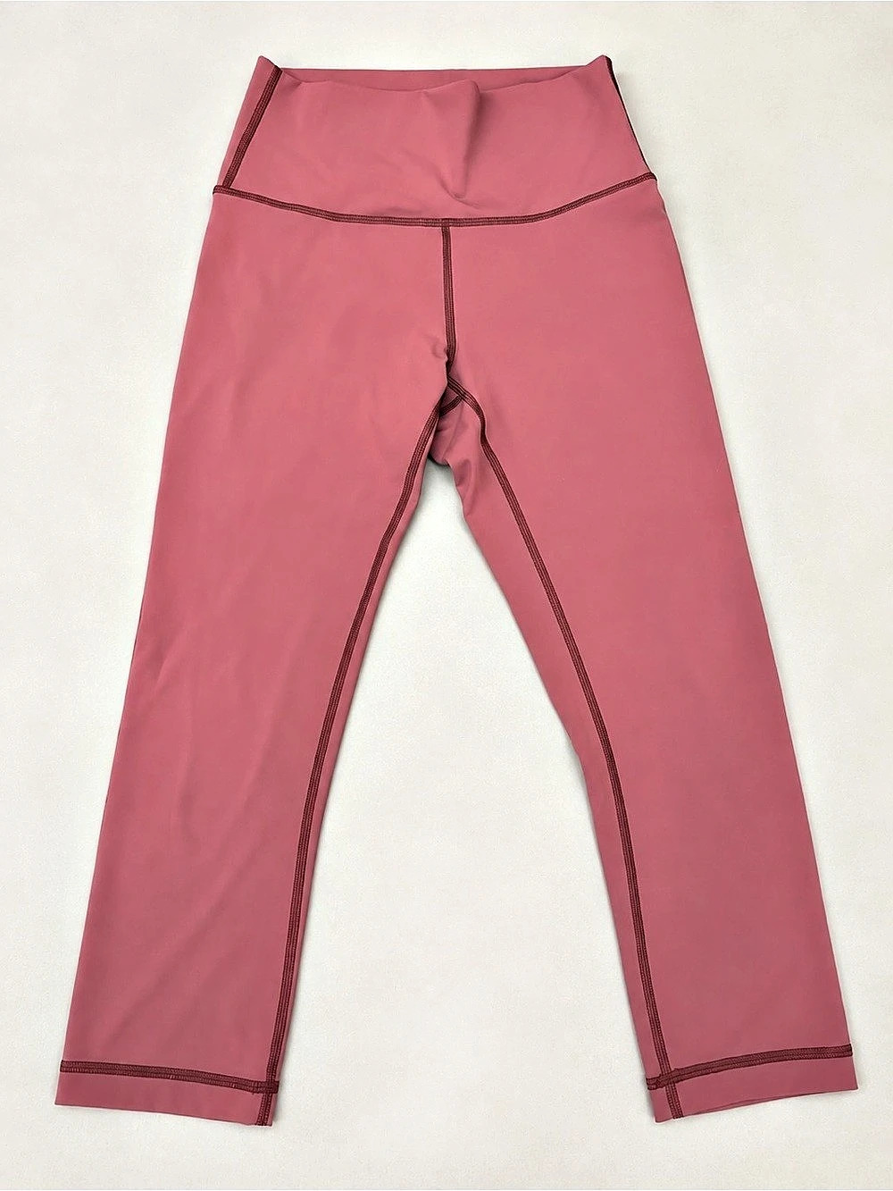 Lululemon High Rise Cropped Leggings Pink Rose Size 4 Estimated 21” Inseam
